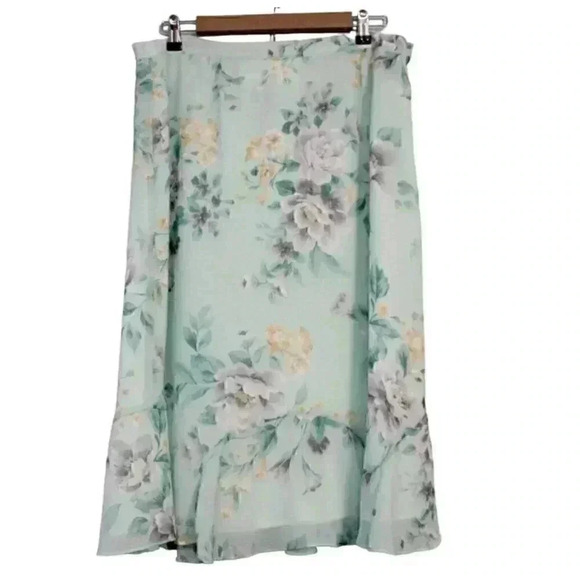 Fairycore Coquette Midi Skirt Size 14 Pastel Floral Flowy Lightweight Feminine - Picture 1 of 10
